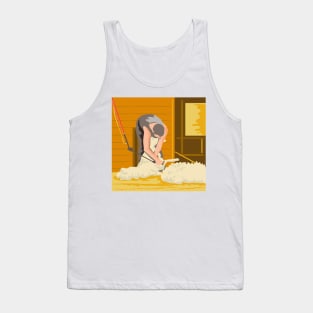 Farmer Farmworker Shearing Sheep WPA Tank Top